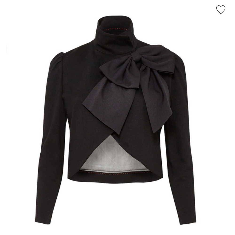 ADDISON BOW COLLAR CROP JACKET